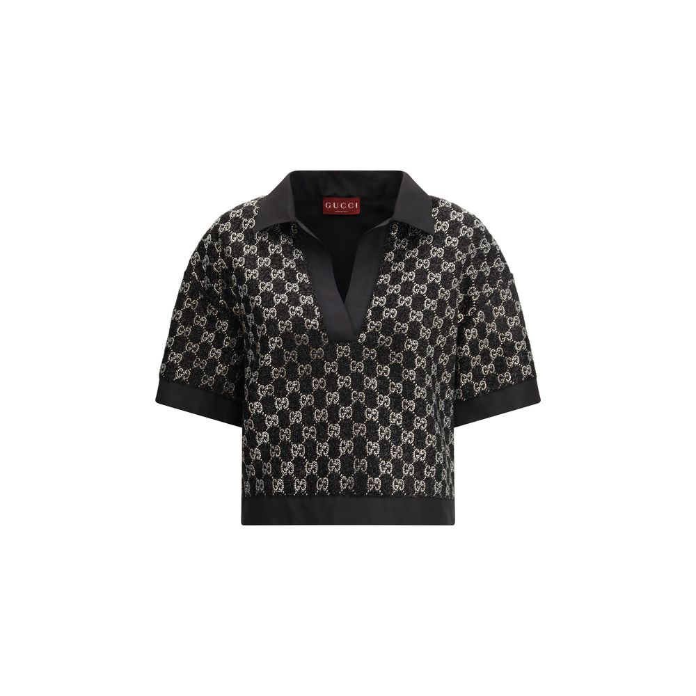 Chemise en viscose noire Gucci