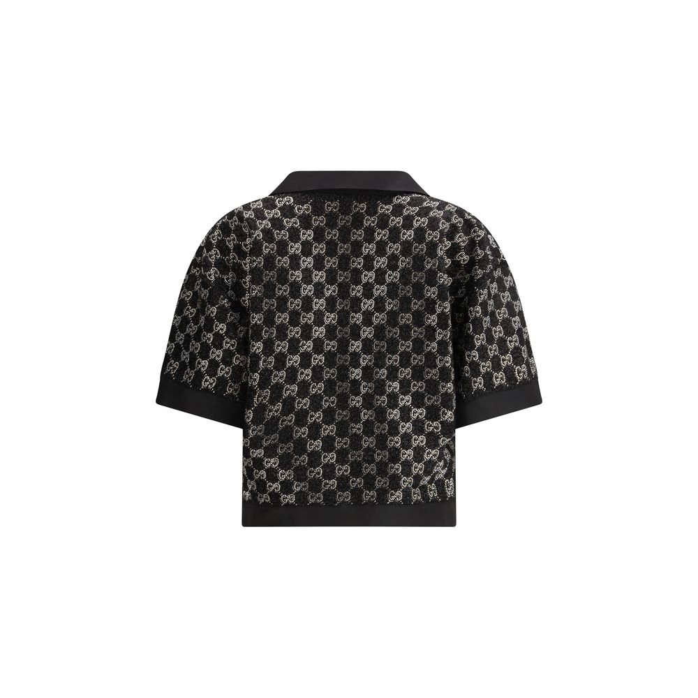 Chemise en viscose noire Gucci