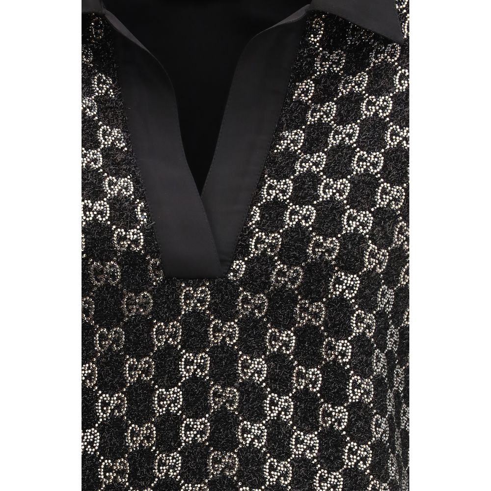 Chemise en viscose noire Gucci