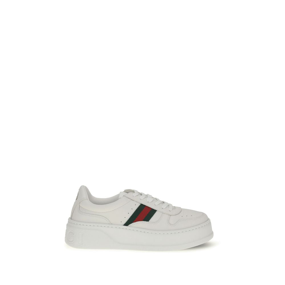 Baskets Chunky Gucci en Cuir de Veau Blanc Bos Taurus