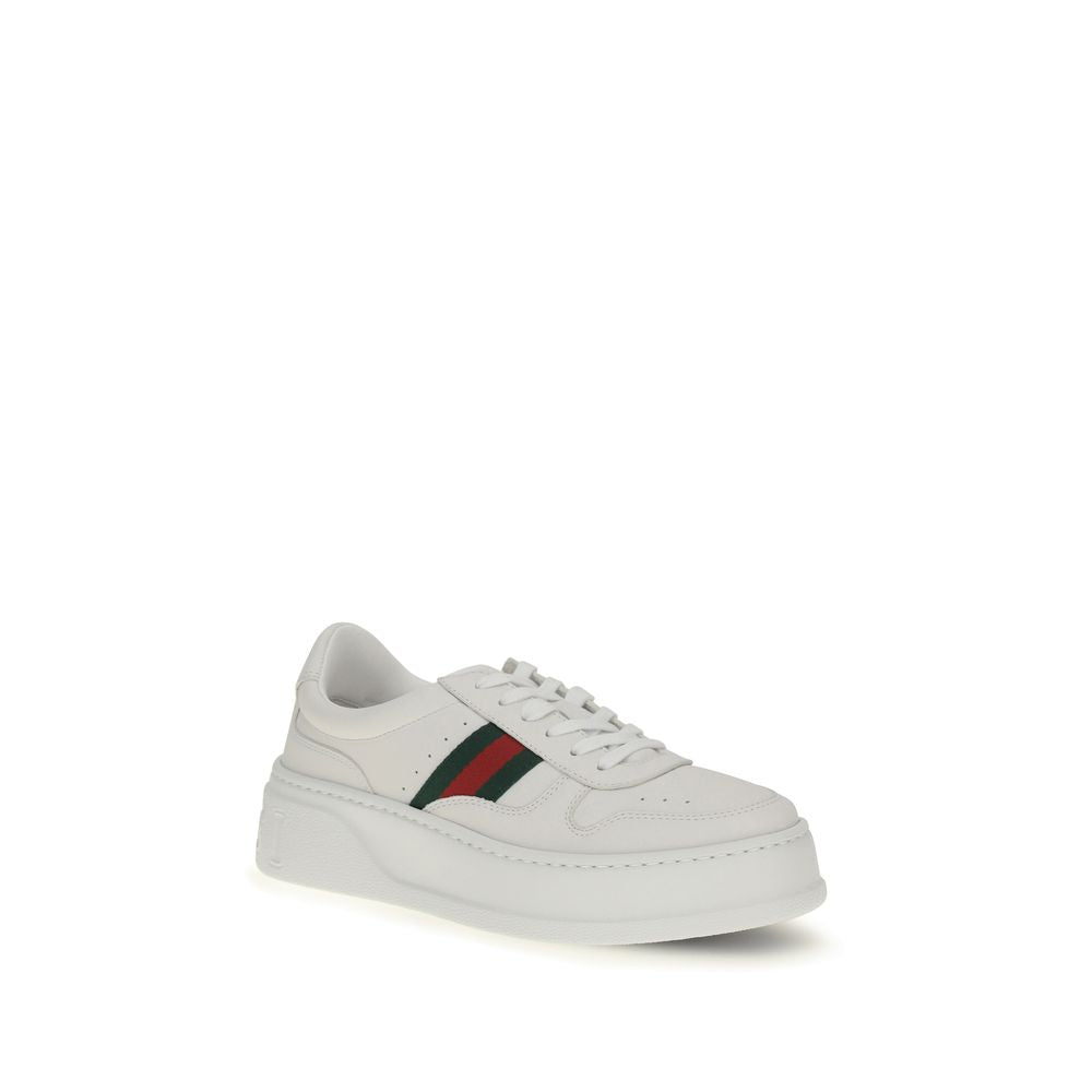 Baskets Chunky Gucci en Cuir de Veau Blanc Bos Taurus