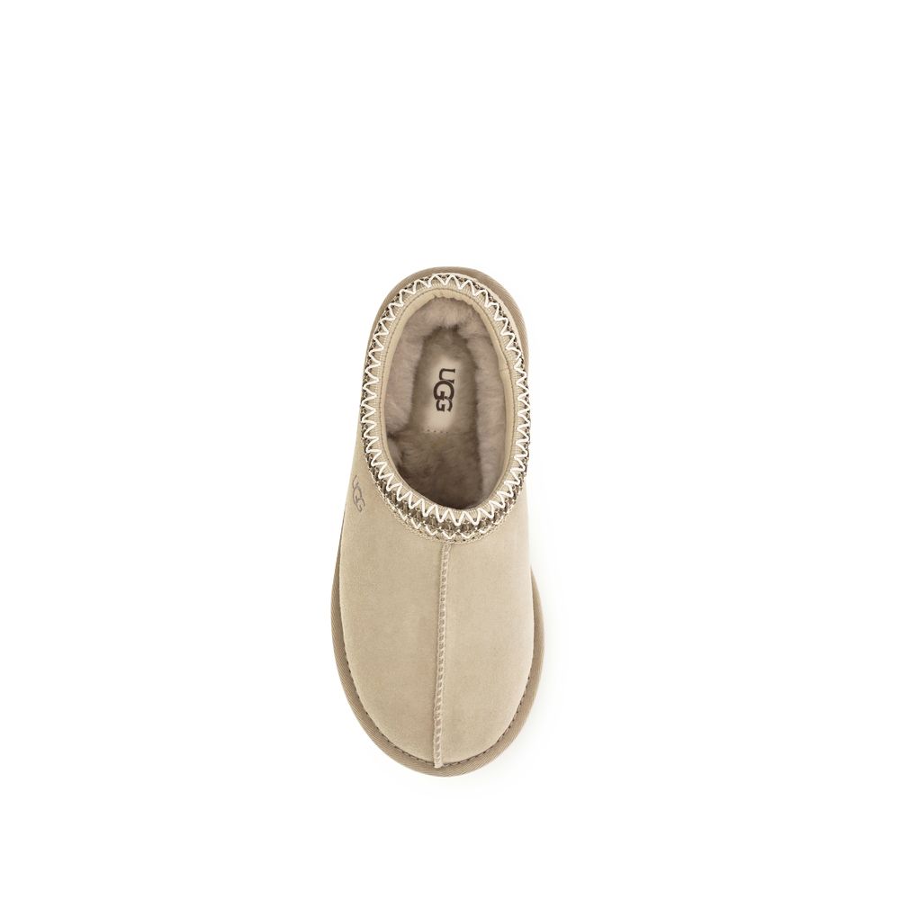 UGG Beige Leder Pantoletten