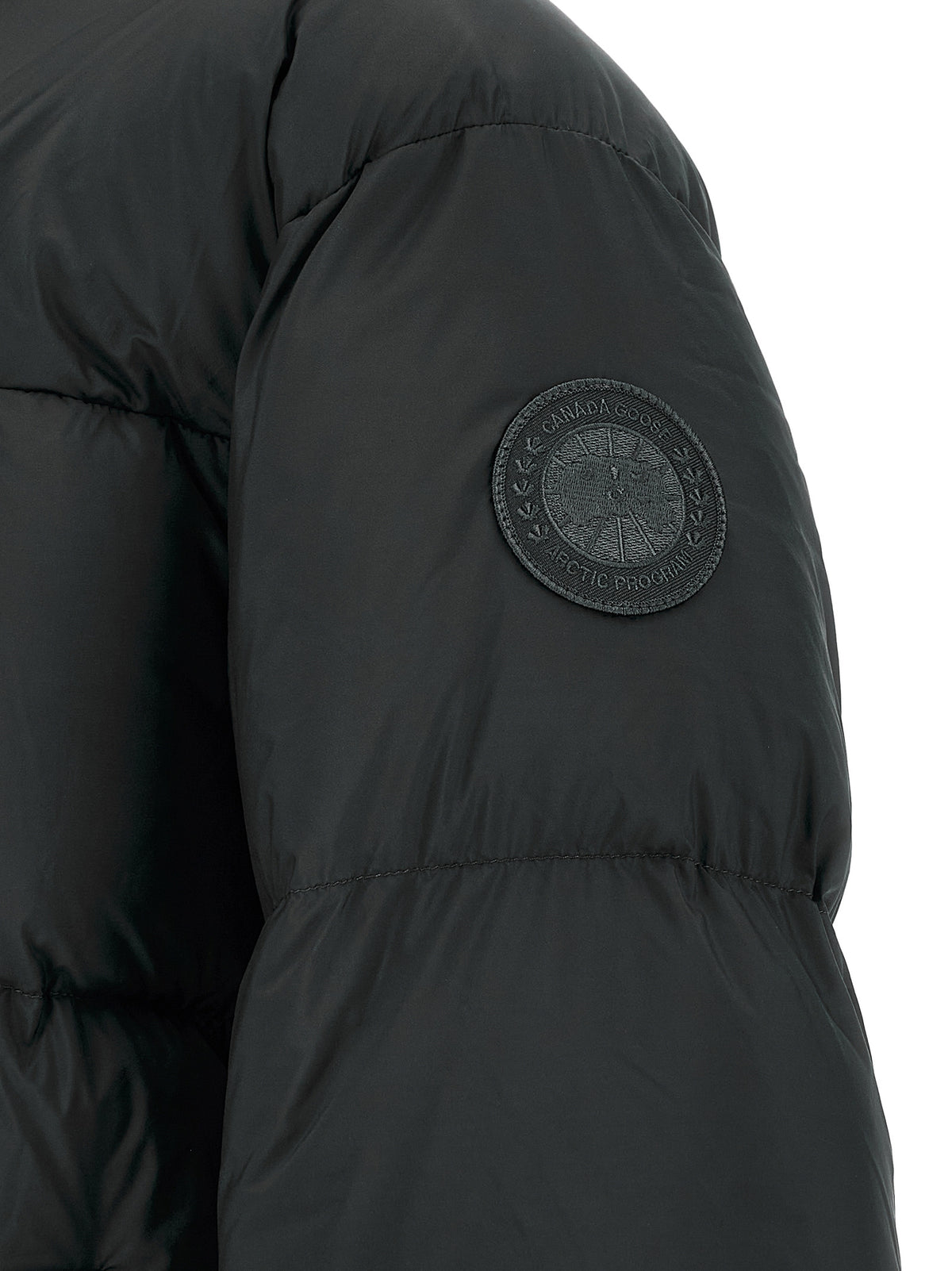 Giacca lunga Canada Goose in poliammide nero