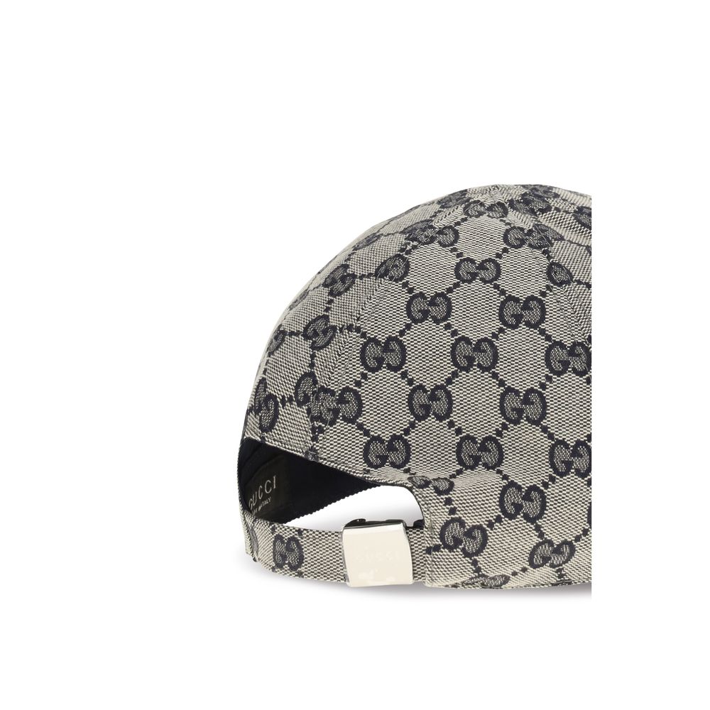 Cappellino da baseball Gucci in cotone grigio