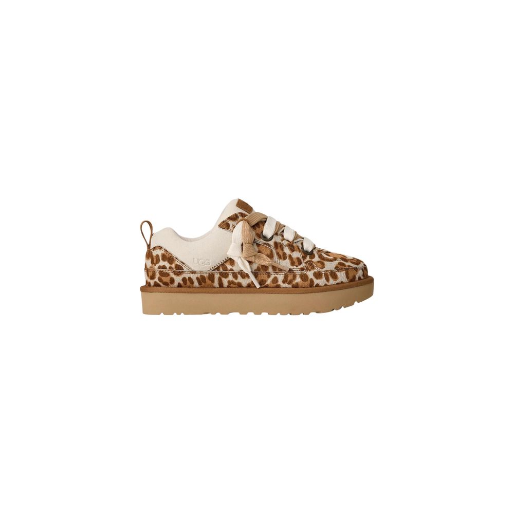 Décolleté con plateau UGG in pelle scamosciata beige