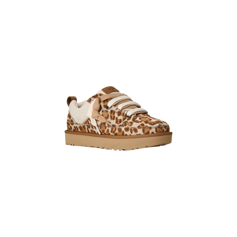 Décolleté con plateau UGG in pelle scamosciata beige