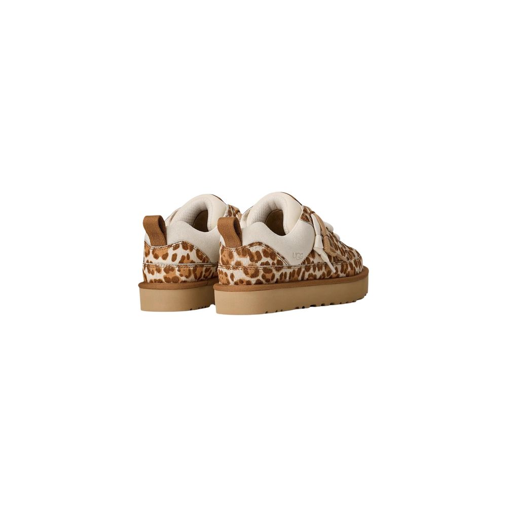 Décolleté con plateau UGG in pelle scamosciata beige
