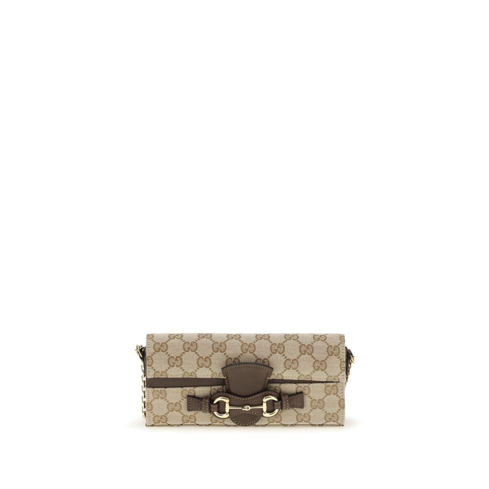 Gucci Horsebit Chain Wallet Beige