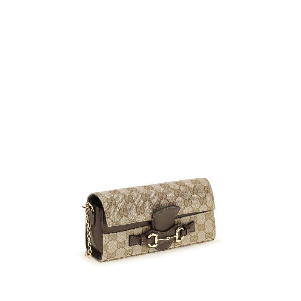Gucci Horsebit Chain Wallet Beige