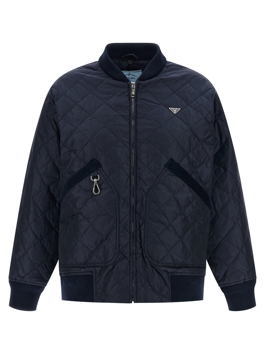 Bomber Prada in poliammide riciclata blu
