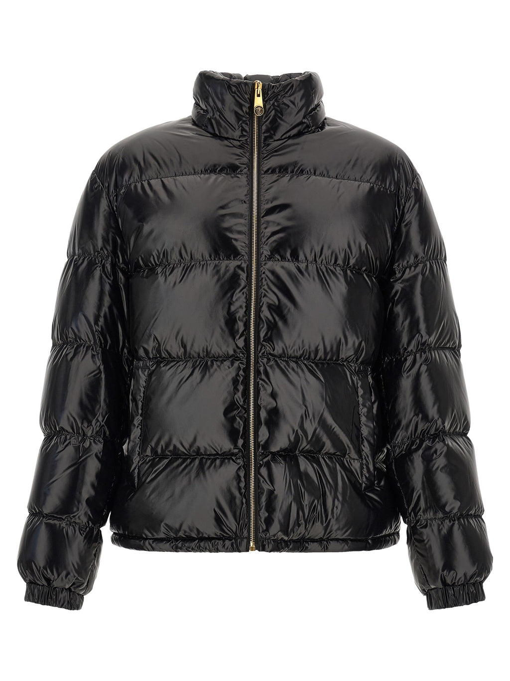 Giacca lunga in nylon nero Versace