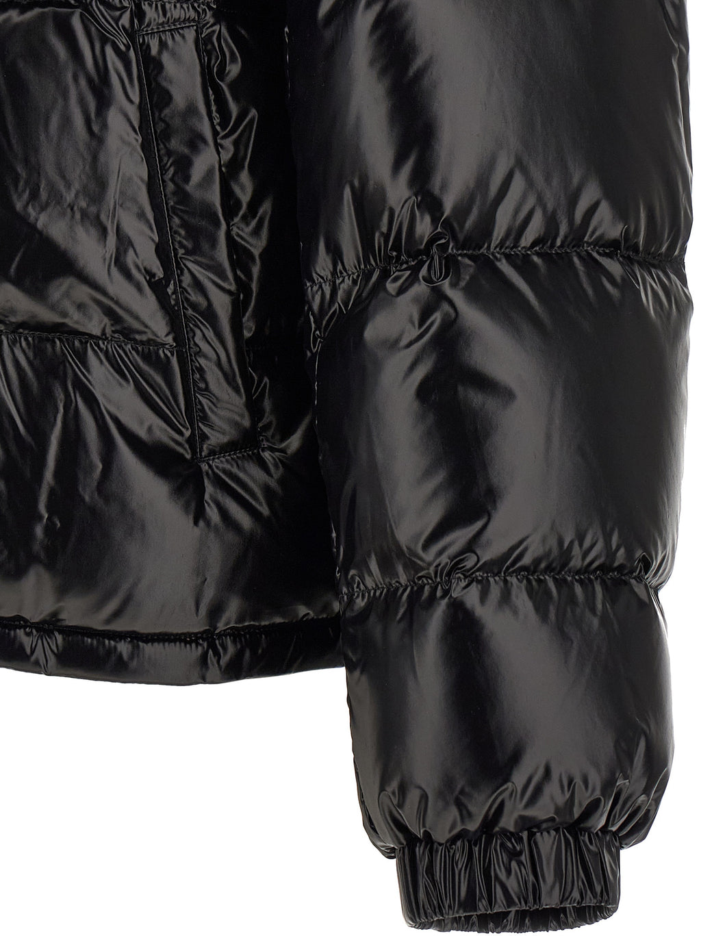 Giacca lunga in nylon nero Versace