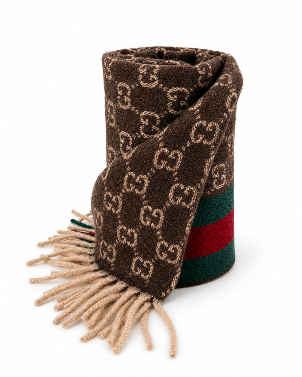 Gucci GG Cashmere & Wool Web Scarf