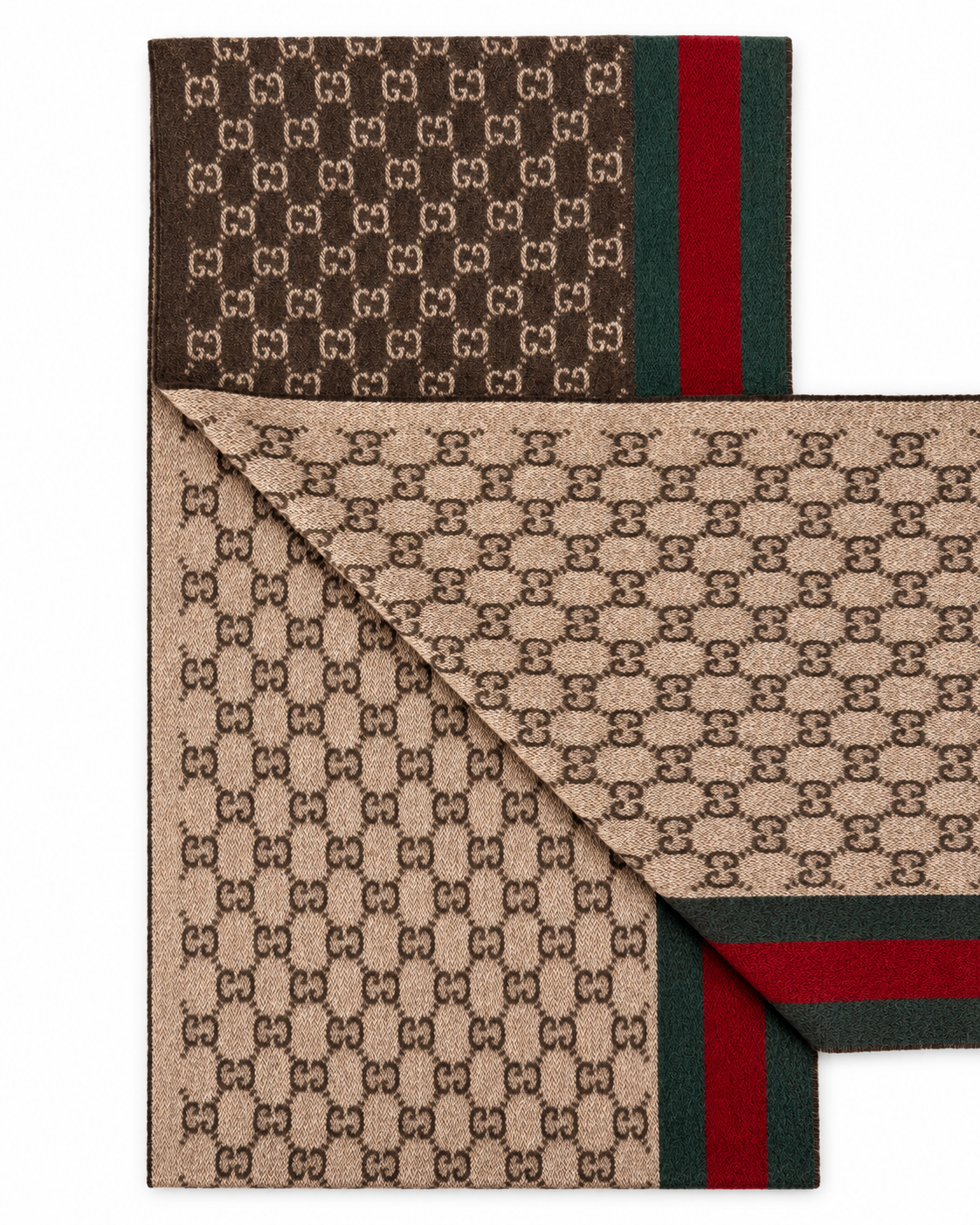 Gucci GG Cashmere & Wool Web Scarf