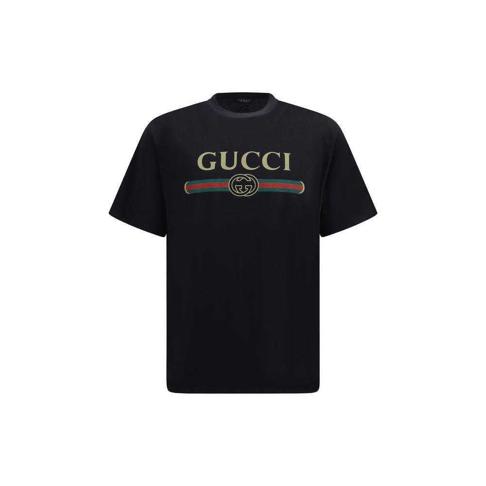 T-shirt noir en coton Gucci