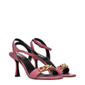 Versace Pink Leather Stiletto Heel Sandals