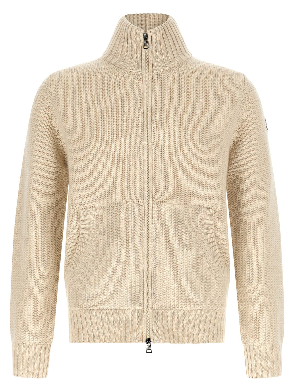 Moncler Beige Virgin Wool Cardigan