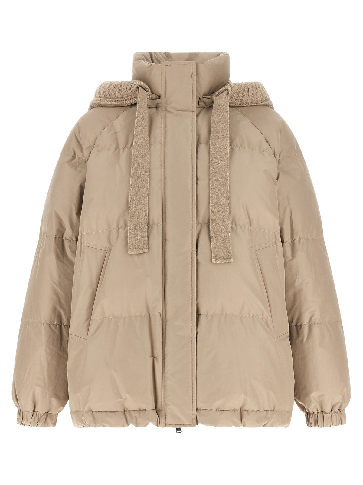 Brunello Cucinelli Beige Cotton Full-Length Jacket