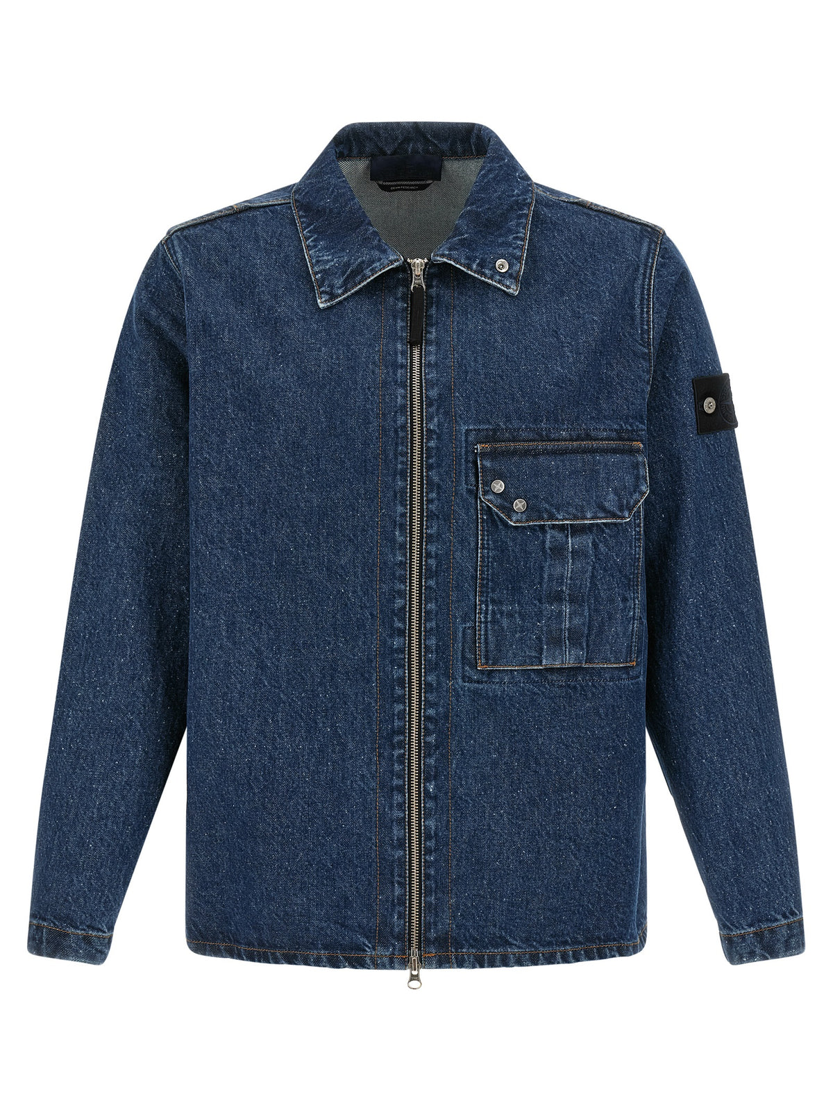 Stone Island Blue Cotton Blouse
