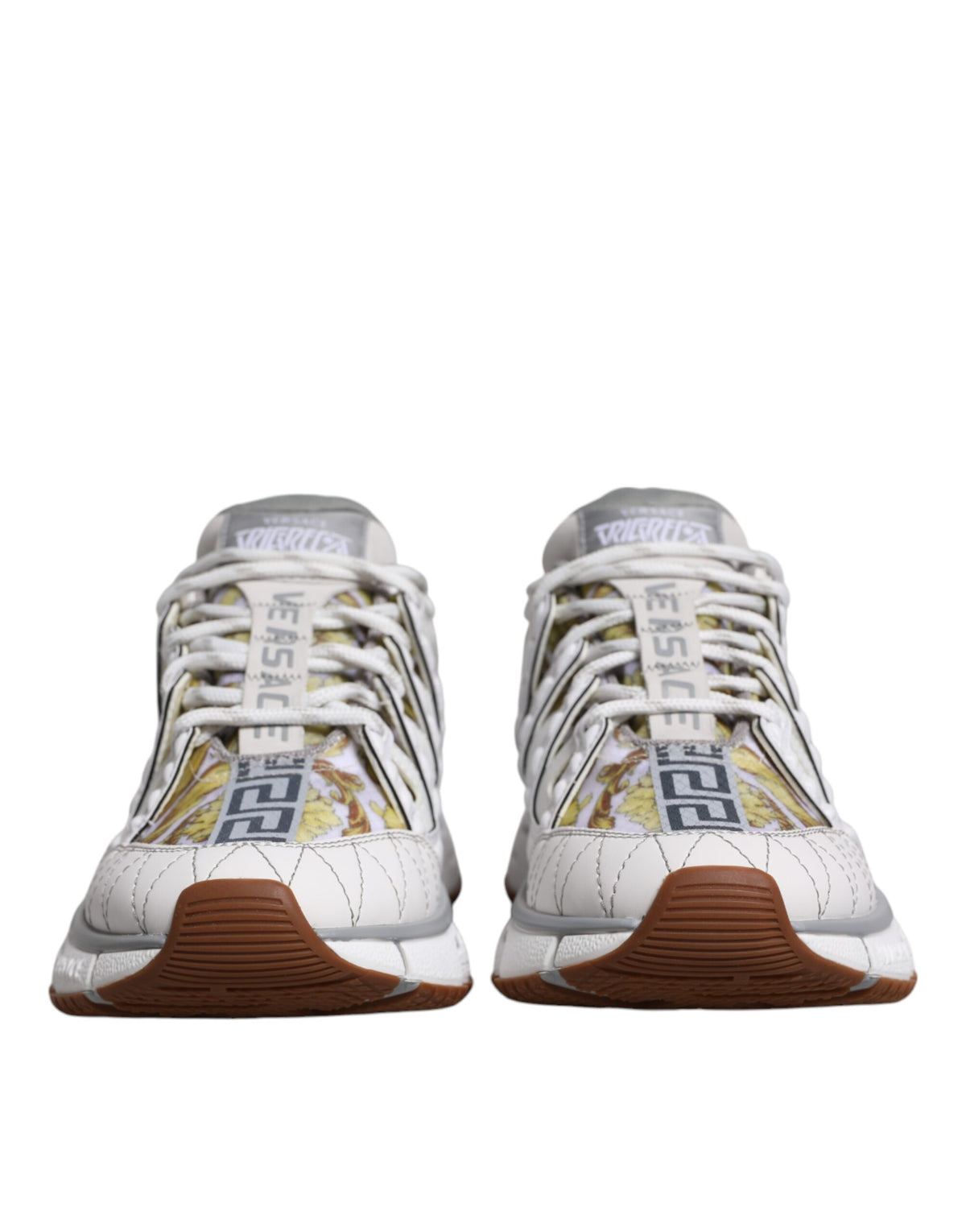 Versace Weiße Trigreca Barock-Print Low-Top-Sneakers