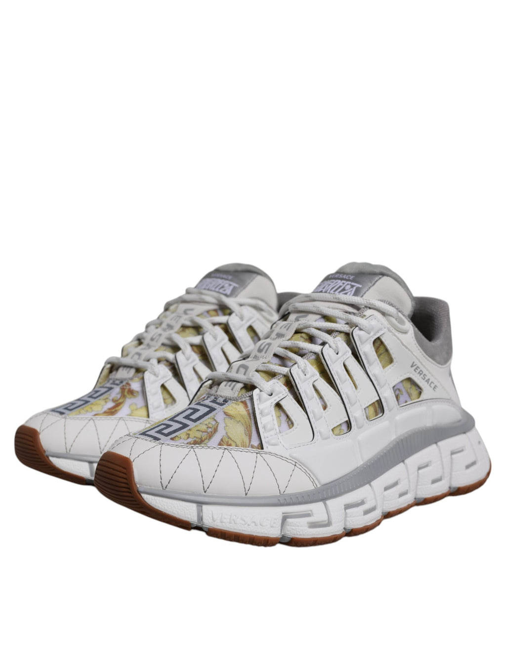 Versace Weiße Trigreca Barock-Print Low-Top-Sneakers