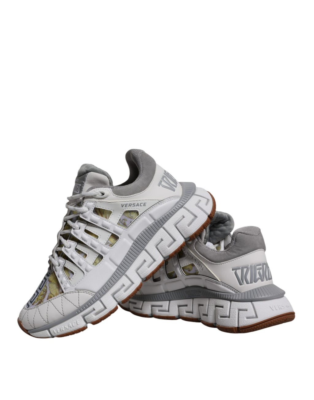 Versace Weiße Trigreca Barock-Print Low-Top-Sneakers