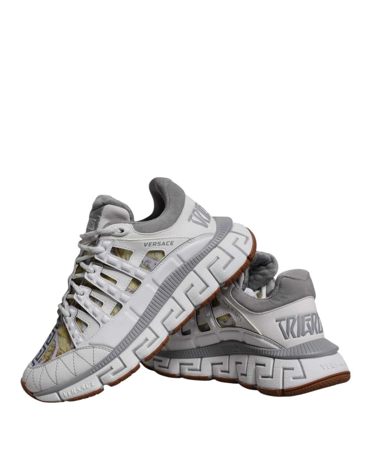 Versace Weiße Trigreca Barock-Print Low-Top-Sneakers
