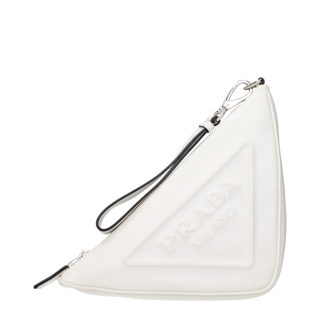 Prada Clutch aus weißem Leder