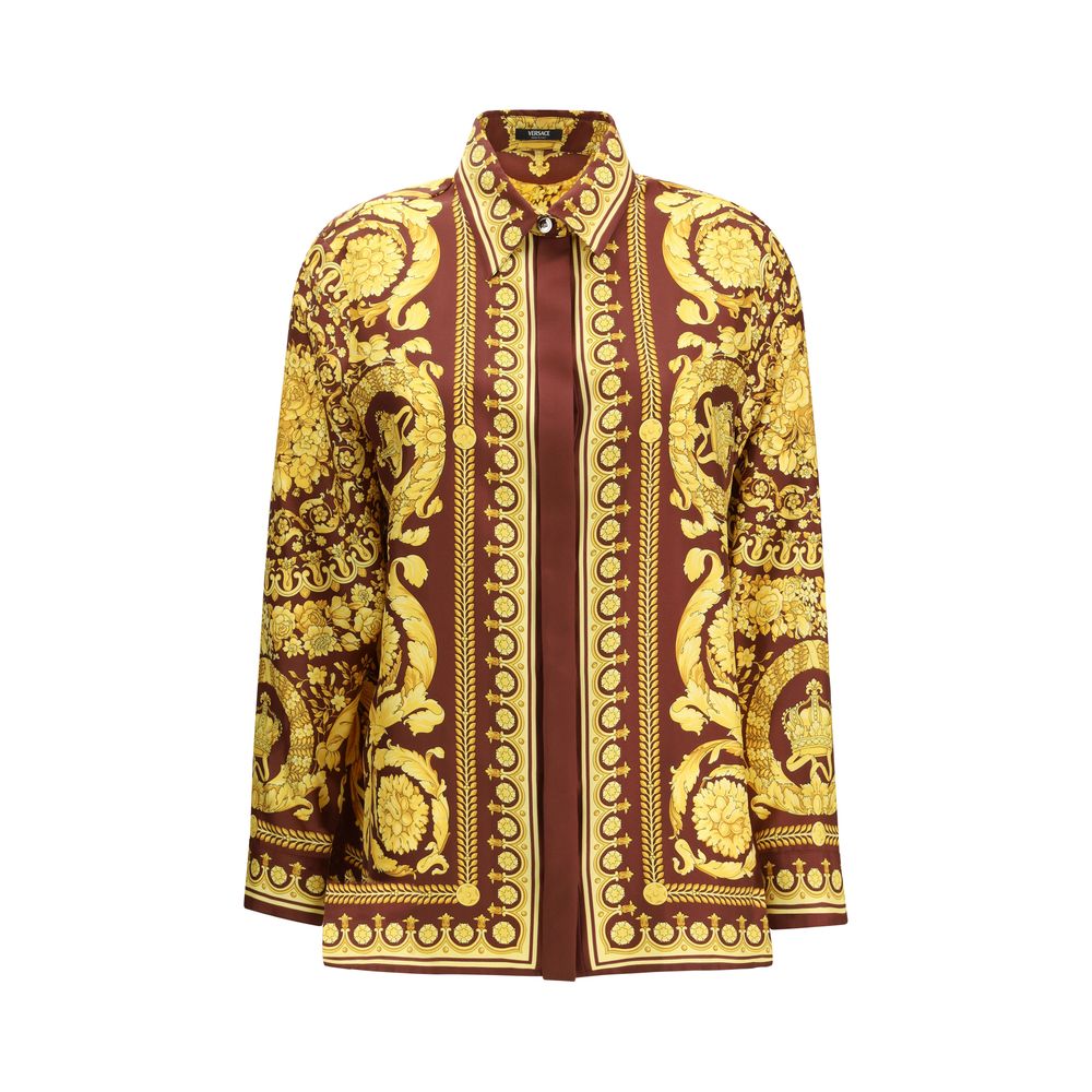 Versace Bordeaux Silk Shirt