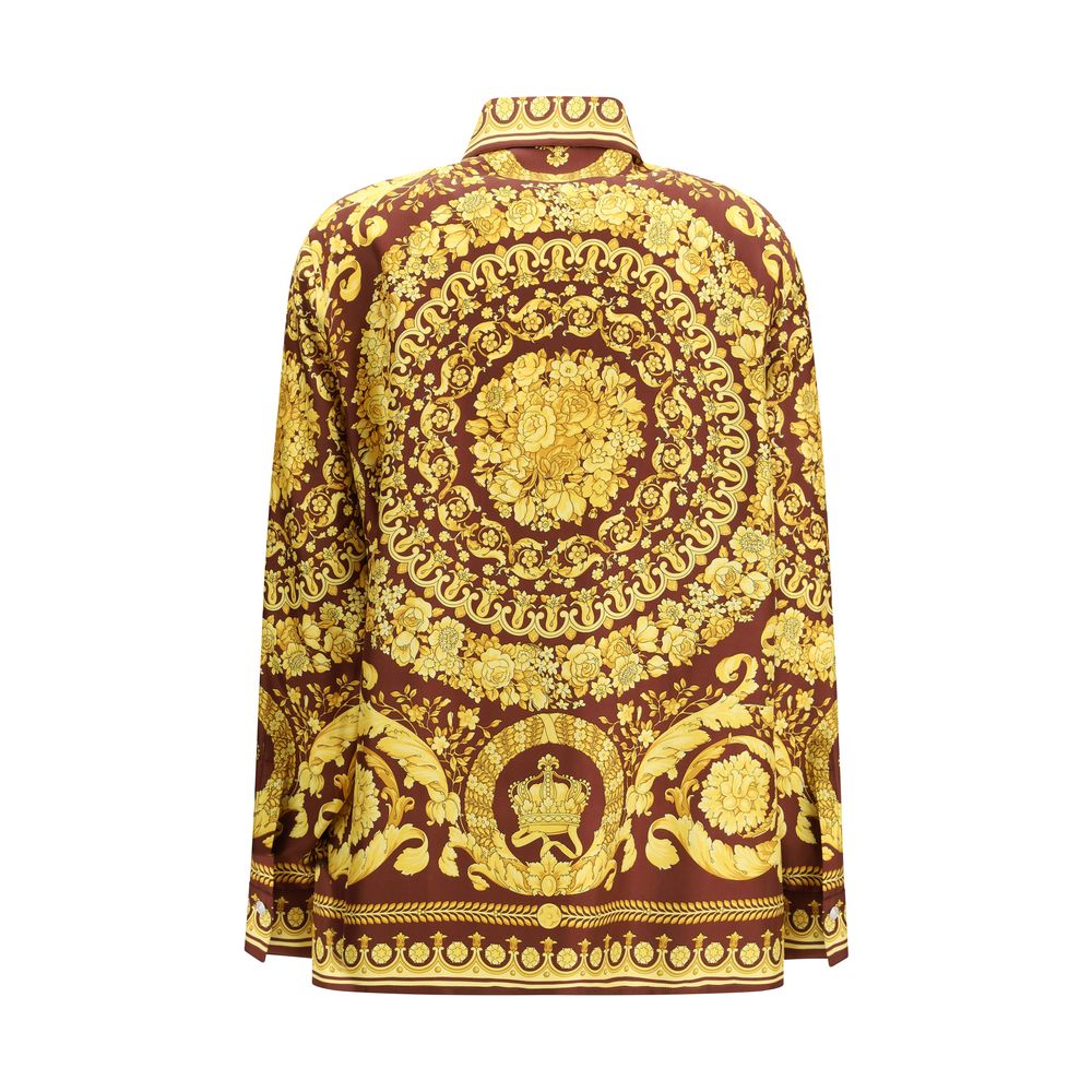 Versace Bordeaux Silk Shirt