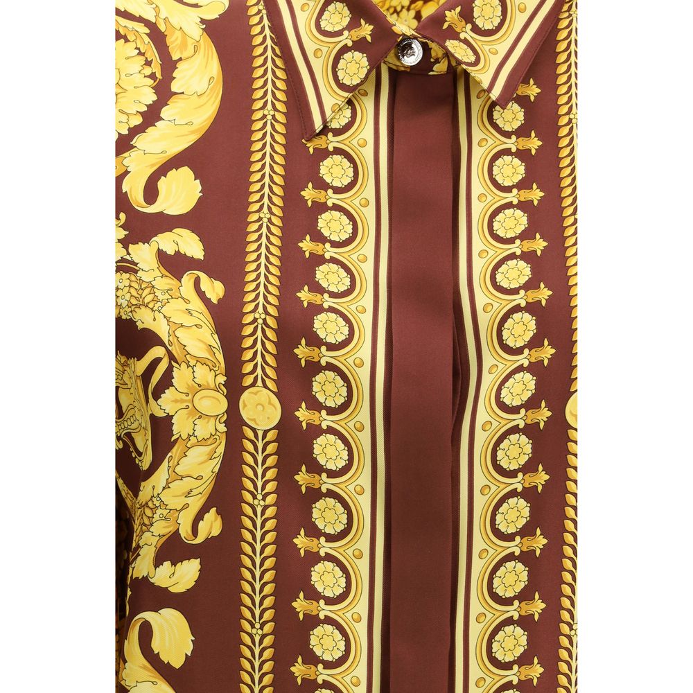 Versace Bordeaux Silk Shirt