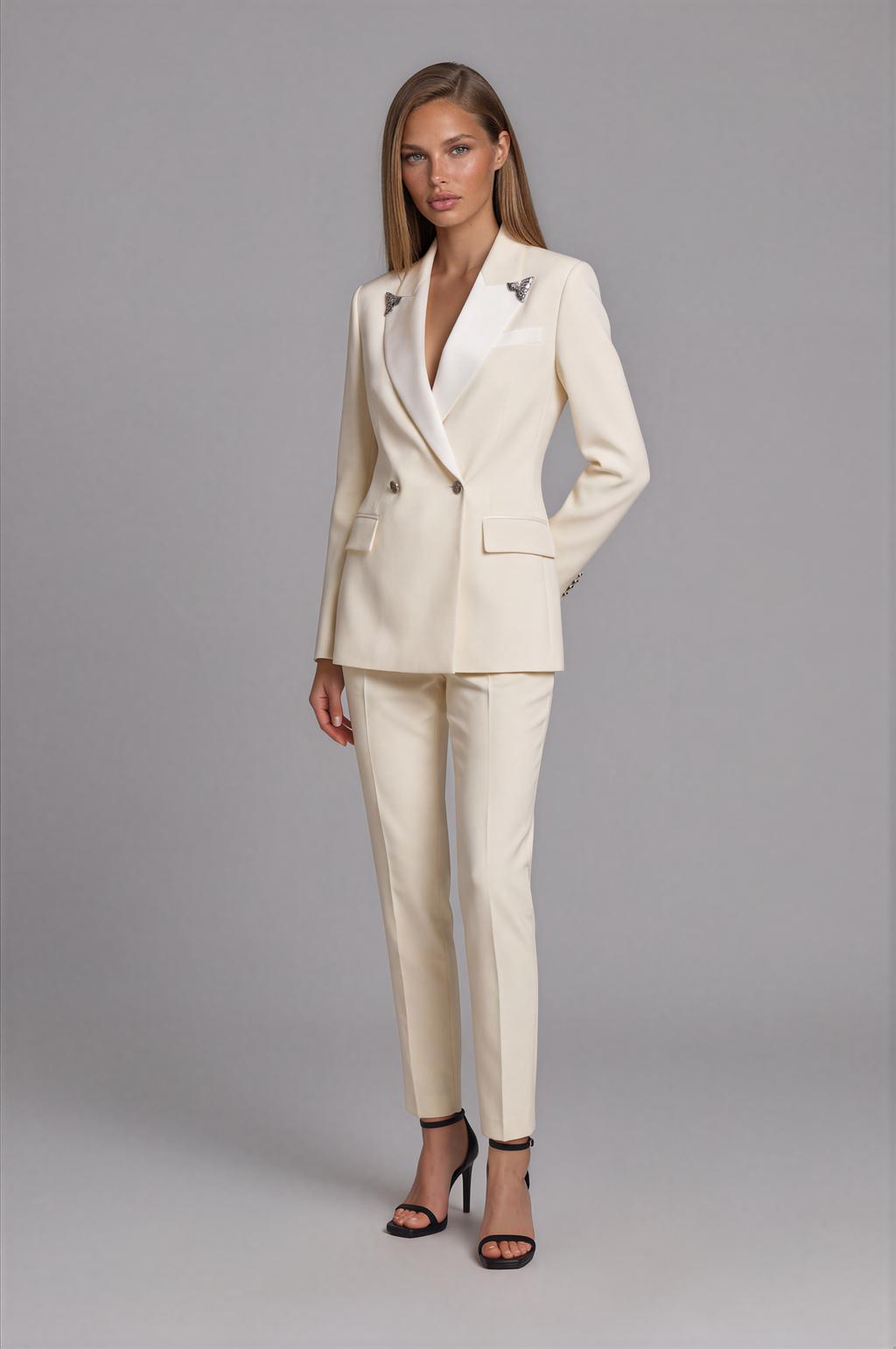 Versace Beige Wool Oves Aries Cropped Pants