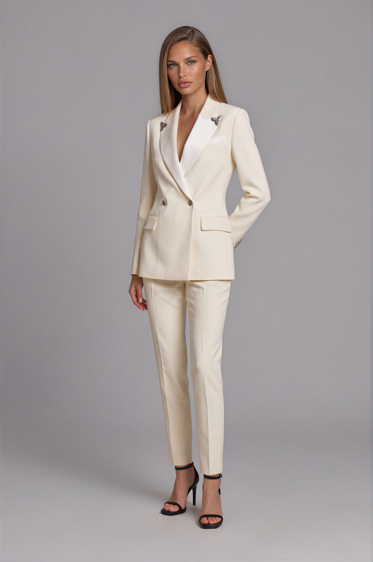 Versace Beige Wool Oves Aries Cropped Pants